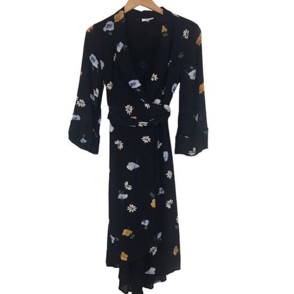GANNI Dainty Georgette Floral Wrap Dress Size 6 (EU 38) - Picture 7 of 13